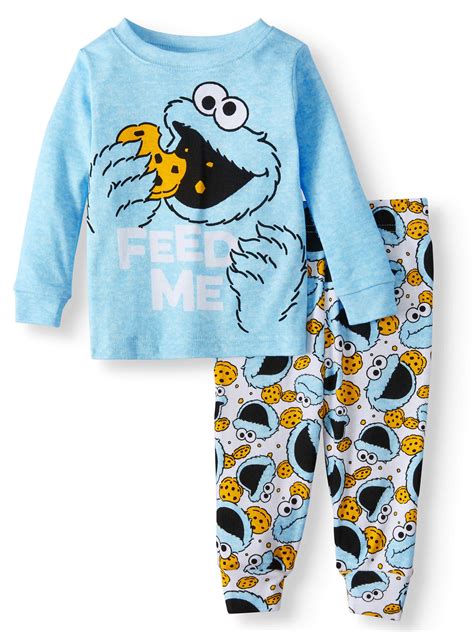 Cookie Monster Cookie Monster Cotton Tight Fit Pajamas 2 Piece Set