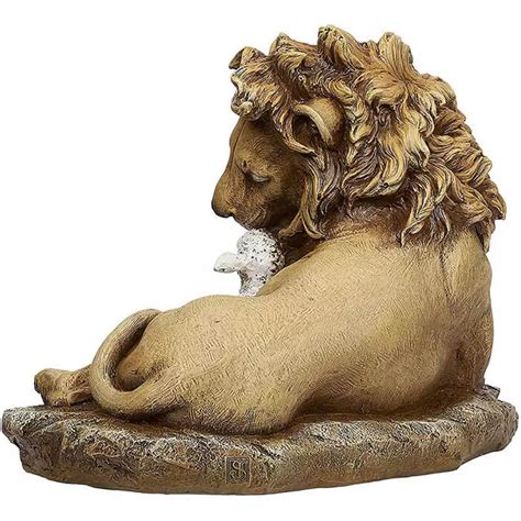Hot Sale Fiberglass Lion And Lamb Statue Seventreesculpture