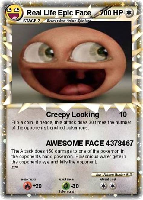 Pokémon Real Life Epic Face Creepy Looking My Pokemon Card