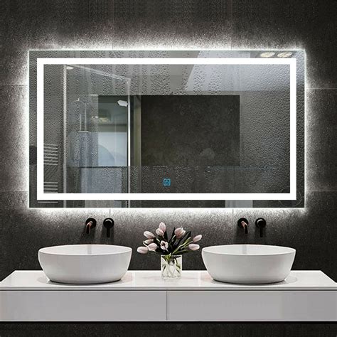 800x600 LED Illuminated Bathroom Mirror with Touch Control Sensor, Demister, Anti Fog | Brighter ...