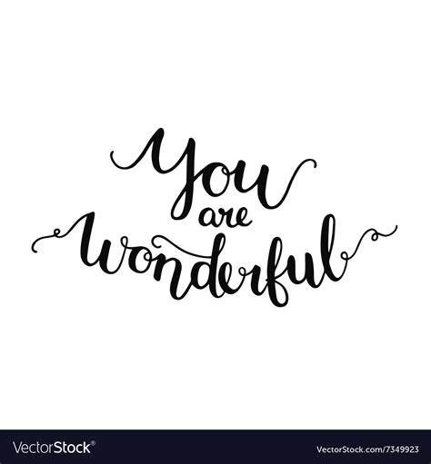 You Are Wonderful Inspirational Card Royalty Free Vector