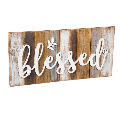 Wooden Wall Art Blessed 24 X 12