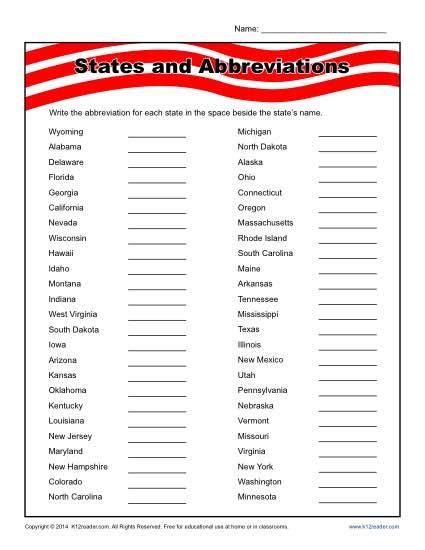 About this quiz & worksheet about this quiz & worksheet assess your ability to understand states of matter and changes to matter with this quiz and worksheet combo. States and Abbreviations Worksheet Practice Activity ...