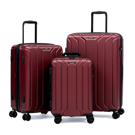 nonstop new york luggage expandable spinner wheels hard side shell travel suitcase set 3 piece