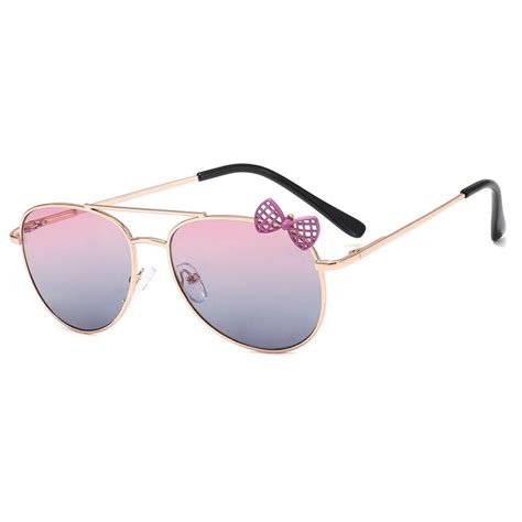 Cute Bowknot Children Sunglasses Cat Blue Pink Glasses Girls Kids