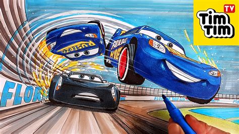 Cars 3 coloring pages jackson storm. How to draw Lightning McQueen flipping over Jackson Storm ...