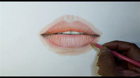 How To Draw Lips Using Prismacolor Coloured Pencil Youtube