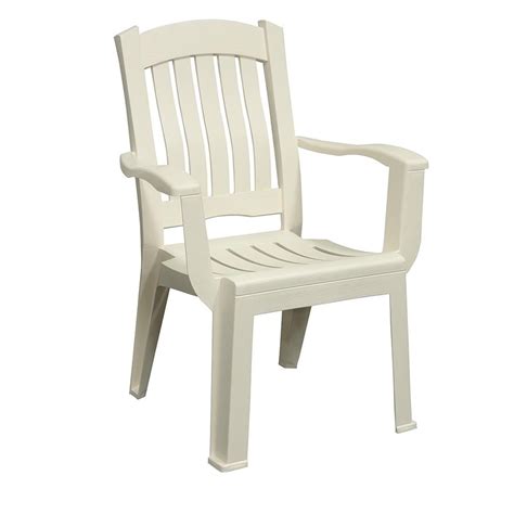 Shop Adams Mfg Corp White Resin Stackable Patio Dining Chair At