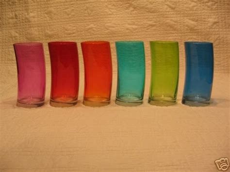 Unique Curved Colored Tall Beverage Drinking Glasses 24229455