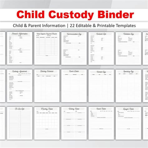 Child Custody Binders Etsy