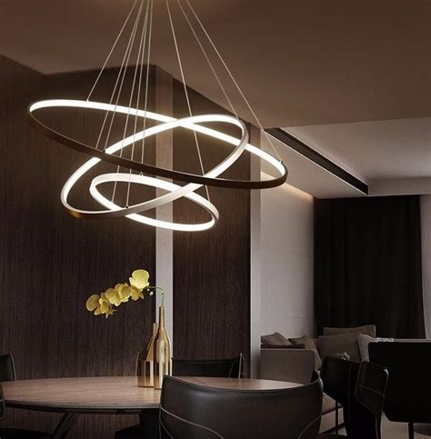 While ring lights used to be powered by large fluorescent bulbs, these days it's little leds running the show. Modern Circular Ring Pendant Lights 3/2/1 Circle Rings ...