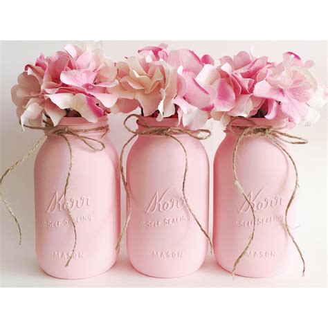 Pink Mason Jars Pink Mason Jars Centerpieces Girl Baby Etsy Girl