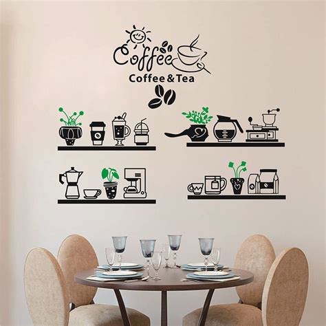 Buy Coffee Shop Decor Sign Vinyl Wall Sticker Bean Milk Tea Cafe Wall