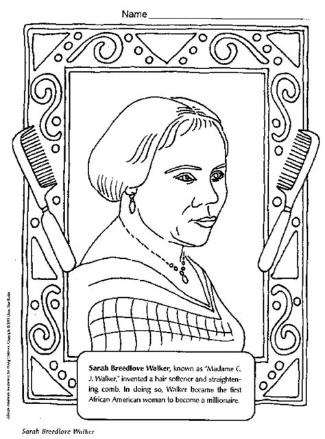 Madam Cj Walker Coloring Page - Coloring Home