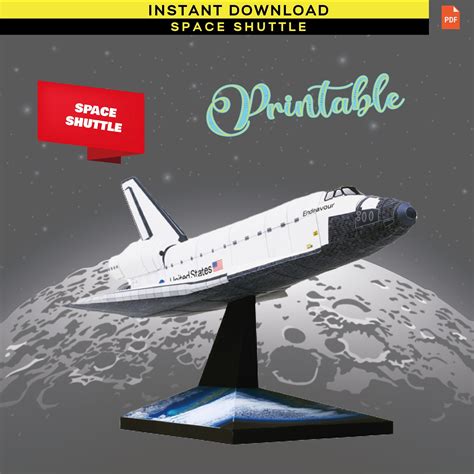 Space Shuttle Make Figure Space Paper To Make A Pdf File To Etsy