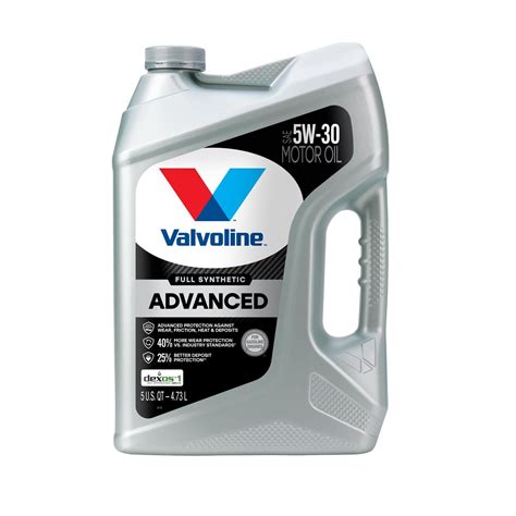Valvoline Advanced Full Synthetic 5w 30 Engine Oil 5 Quart