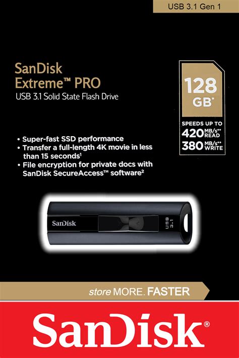 Usb Sandisk Extreme Pro 64gb 128gb 31 Flash Drive Memory Stick Cz800
