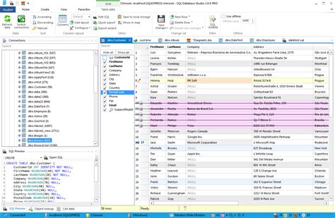 SQL Database Studio Main Window - SQL Database Studio - SQL Database 