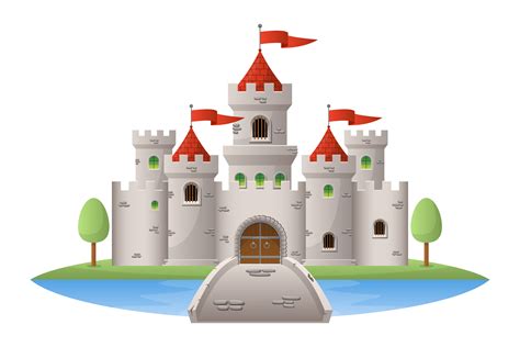 Medieval Castle Vector Design Illustration Isolated On White Background