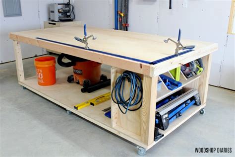 Diy Mobile Workbench With Plans Storage Outfeed And Assembly