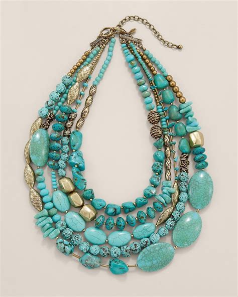 A Statement Necklace Designed With Turquoise Toned Stones