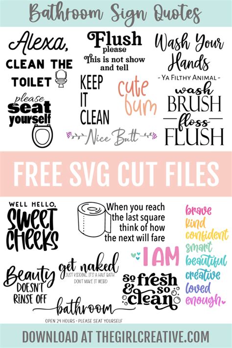 FREE FUNNY BATHROOM SIGN SVGS The Girl Creative