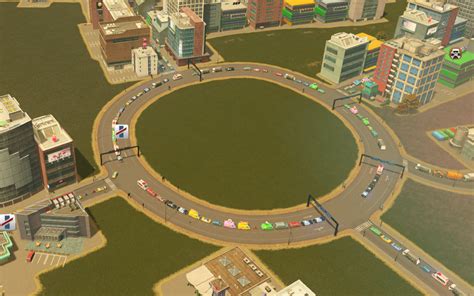 Why Are Cars Only Using One Lane In This Roundabout Rcitiesskylines
