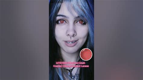 Myeyebb Blind Red Mesh Cosplay Colored Contact Lenses Prescription