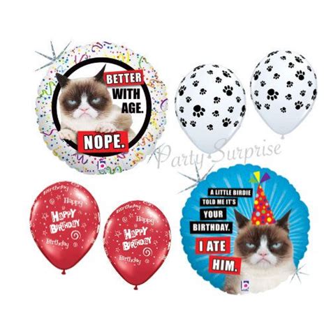 Grumpy Cat Balloon Package This Is My Party Face Grumpy Cat Etsy