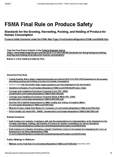 The produce safety alliance is a collaboration between cornell university, fda, and usda to prepare fresh produce growers to meet the regulatory requirements included in the united states food and drug administration's proposed food safety modernization act (fsma) produce safety rule. Food Safety Modernization Act (FSMA) _ FSMA Final Rule on ...
