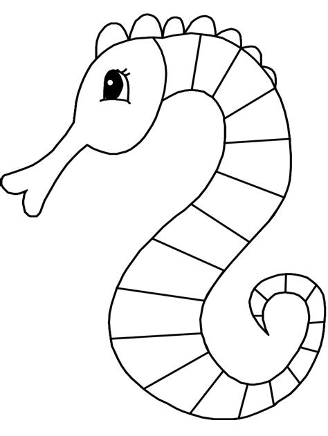 Print Coloring Page And Book Ocean Seahorse3 Animals