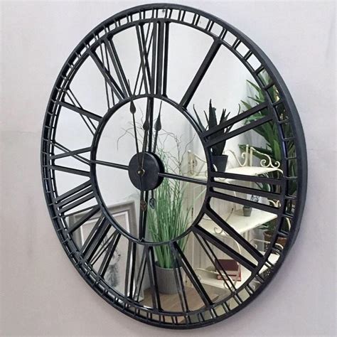 Rustic Mirrored Skeleton Wall Clock Shabby Clocks Uk The Farthing