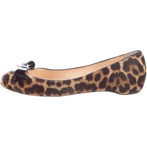 Pre Owned Christian Louboutin Printed Ponyhair Flats 495 Liked On