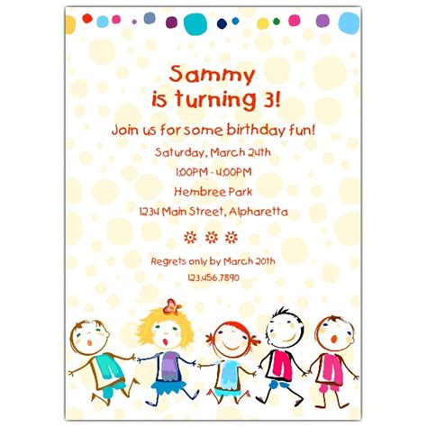 Baby and kids birthday party invitation wording. Cheerful Kids Birthday Invitations | PaperStyle