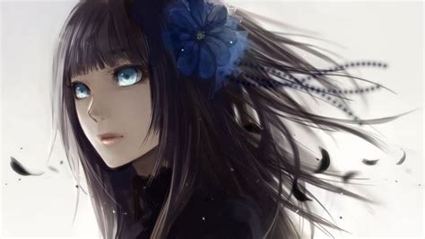 Beautiful Anime Girl With Light Blue Eyes