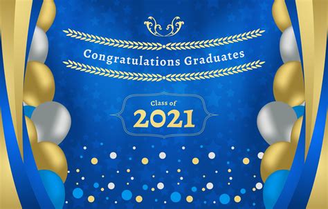 Blue And Gold Graduation Photobooth Background 2556556 Vector Art At