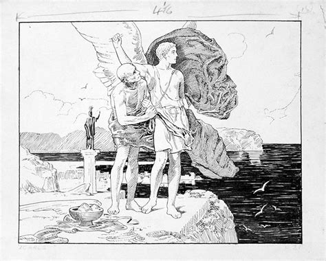 Icarus And Daedalus By Robert Wilson Matthews At The Illustration Art Gallery