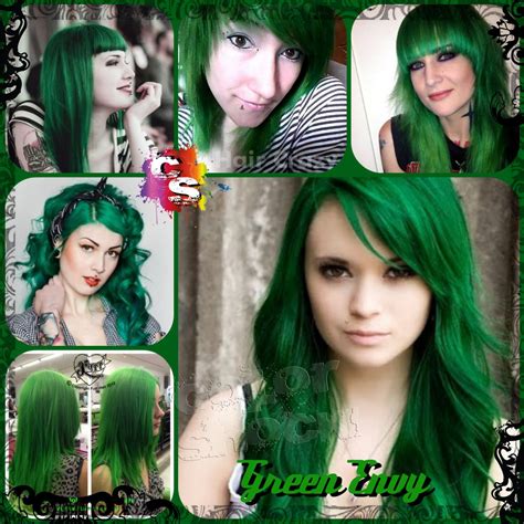 It may last from 10 min to several hours. Green Envy manic panic | Green hair dye, Dark green hair ...