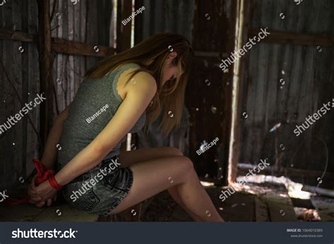 Fear Victim Woman Hands Tied By Stock Photo 1064010389 Shutterstock
