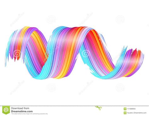 Vector 3d Paint Curl Abstract Spiral Brush Stroke Stock Vector