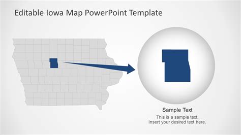 Iowa Us State With Counties Powerpoint Map Slidemodel