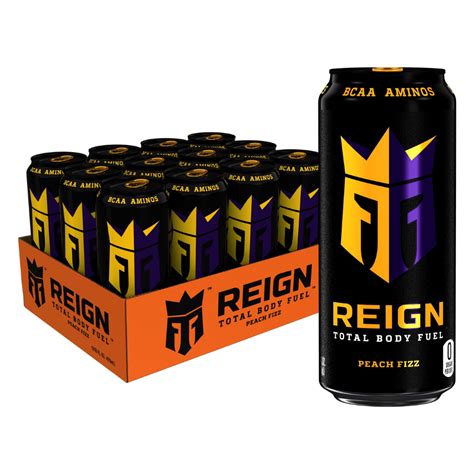Reign Total Body Fuel Energy Drink Box 500ml X 12 Uk Cans Protein