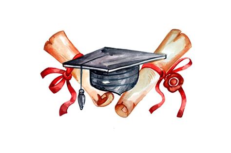 Free Vector Hand Painted Watercolor Graduation Illustration