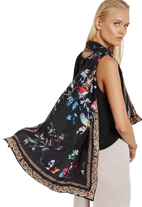 Ted Baker Black Ormina Opulent Fauna Long Scarfwrap Long Scarf Ted