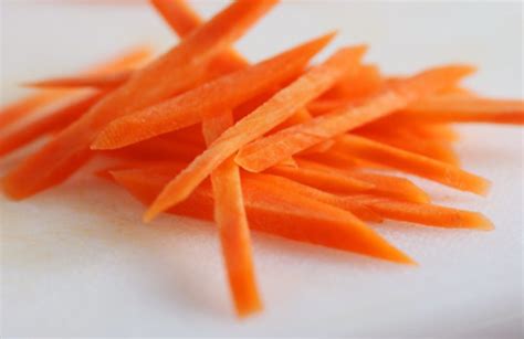 How to julienne carrots julienned vegetables are also used to add texture to a dish—think of the crunch julienned. Carrots | How to julienne carrots, Carrots, Food