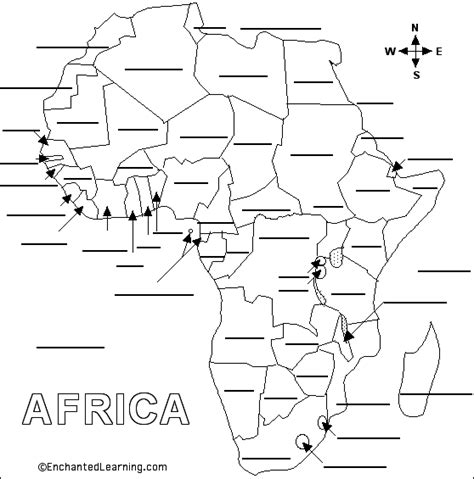Fill In The Blank Map Of Africa Online