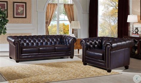 Dynasty Navy Blue Leather Living Room Set From Amax Leather Coleman