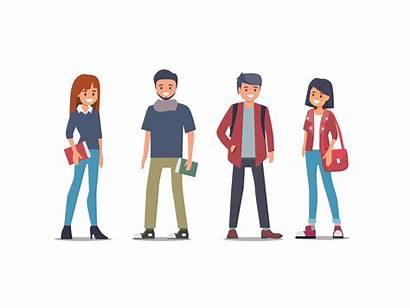 Students Dribbble College Flat Student Character Study