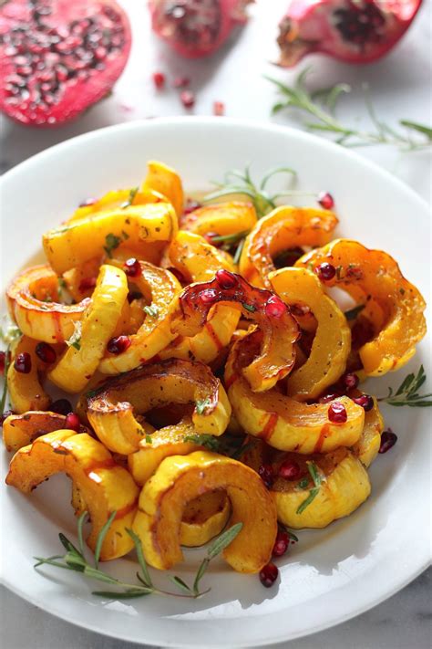 The sweet flavor intensifies and caramelizes beautifully in a hot oven. Sweet and Spicy Roasted Delicata Squash - Baker by Nature