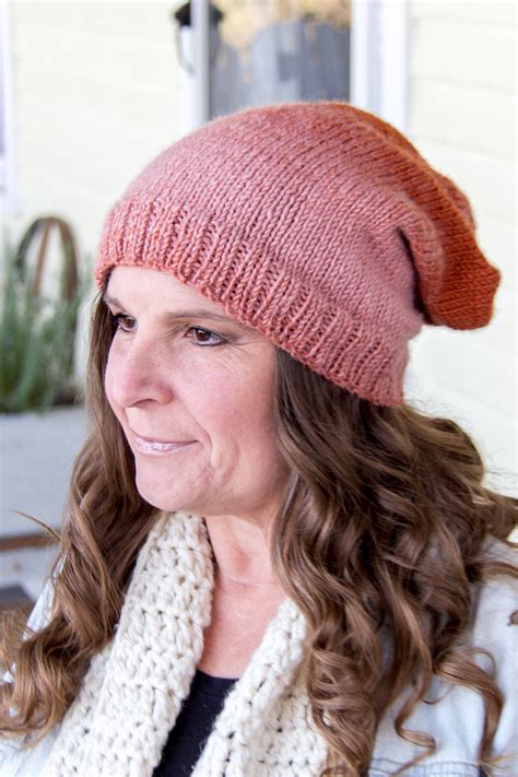 Slouchy Hat Knitting Pattern Using Straight Needles Make And Takes